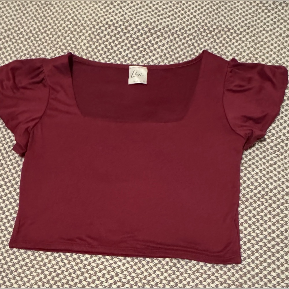 Burgundy Cropped Blouse